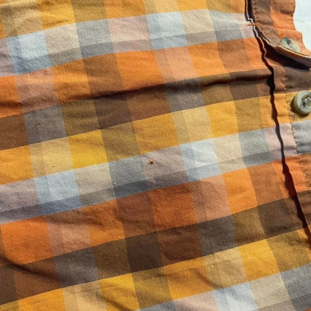 Vintage Phat Farm Orange Plaid Short Sleeve Shirt XXL Y2K Streetwear Baggy - Picture 7 of 8